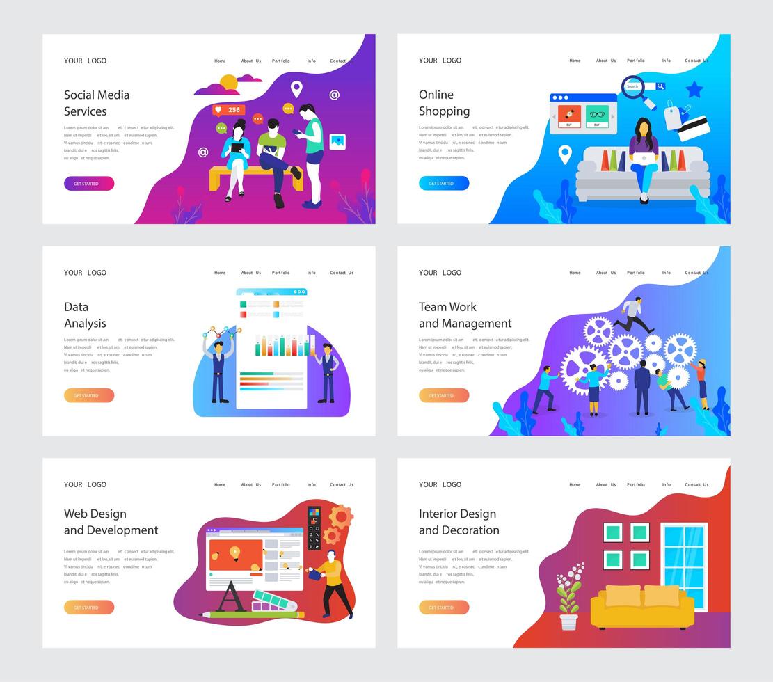 Landing Pages Set vector