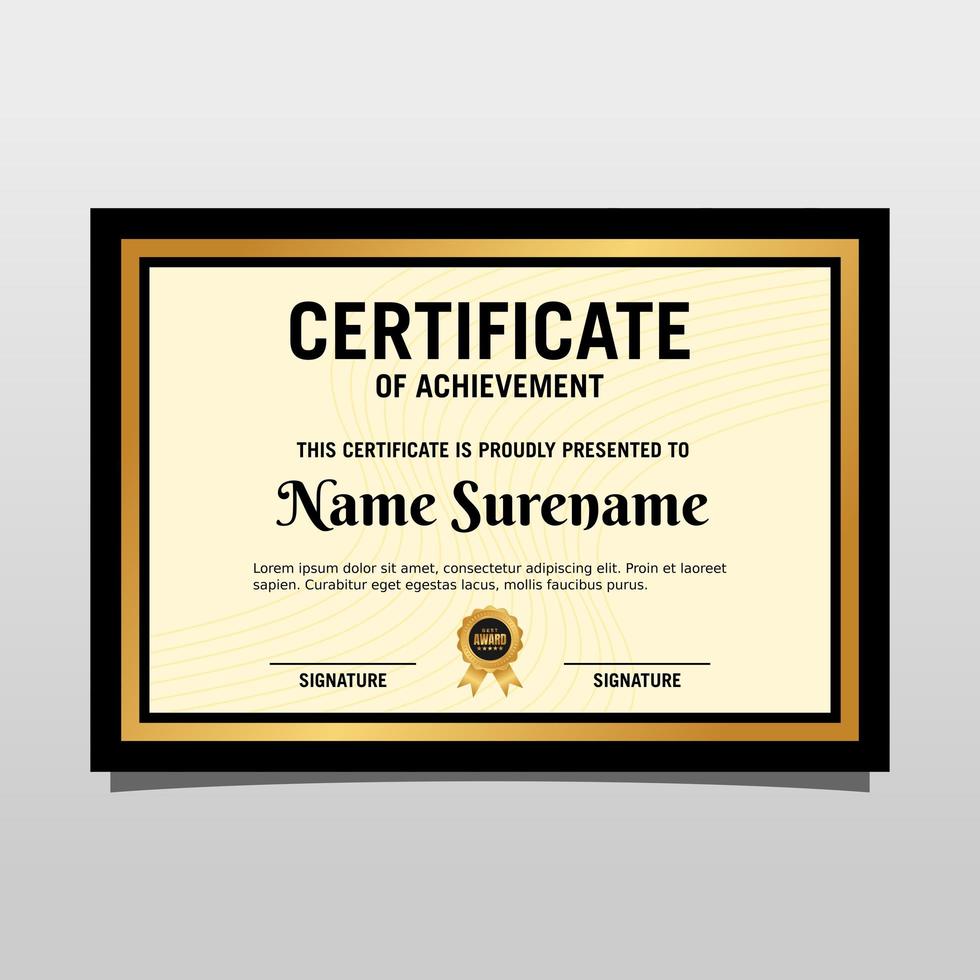 Creative certificate of appreciation award template with luxury and modern pattern. Vector illustration