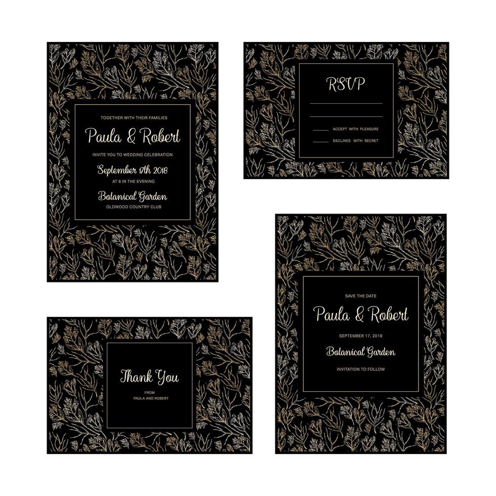 Wedding Invitations set vector