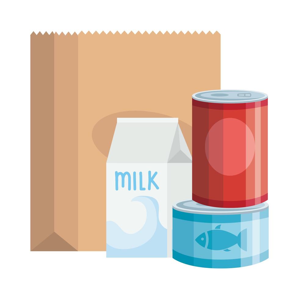 Fresh groceries icons vector