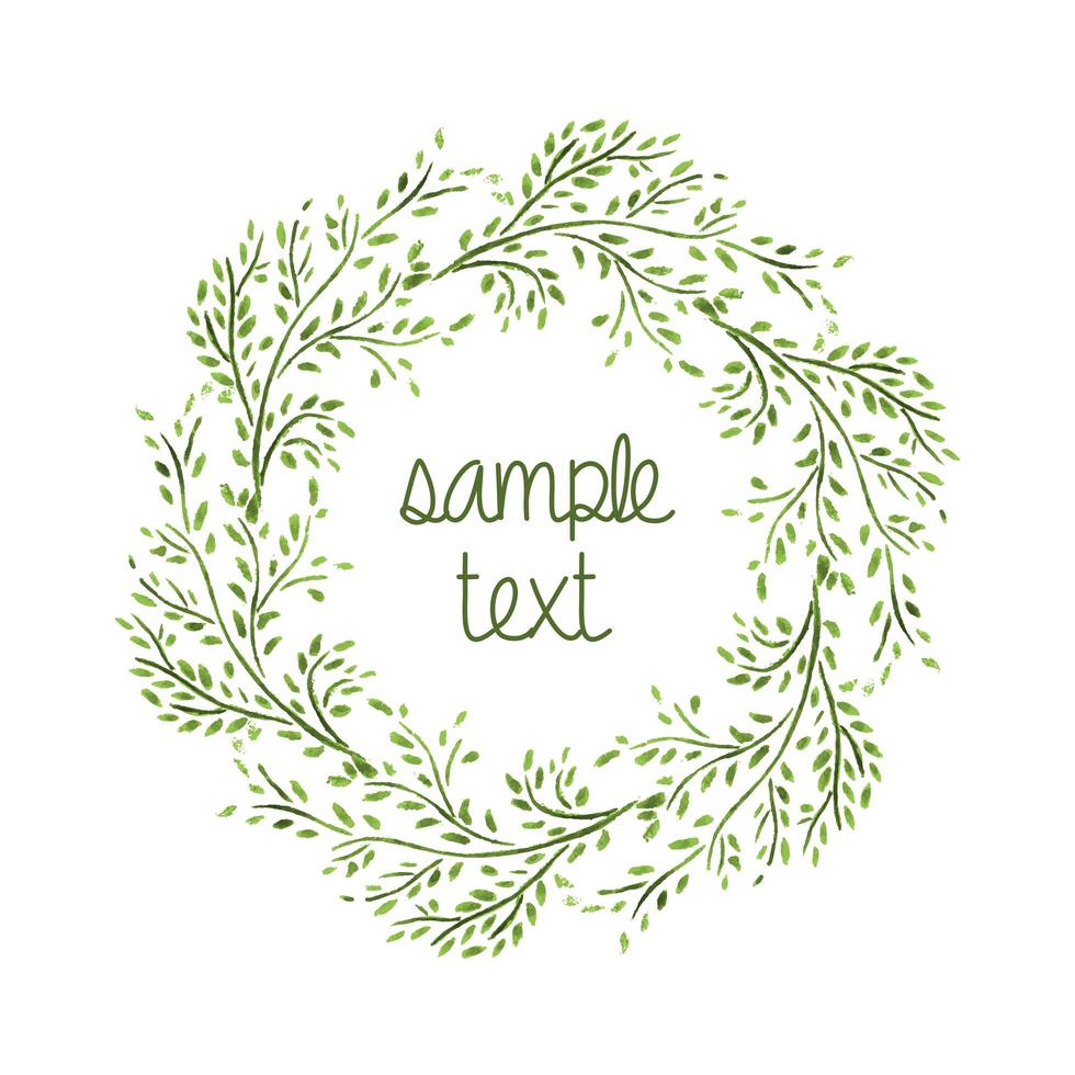 Watercolor Foliage Wreath vector