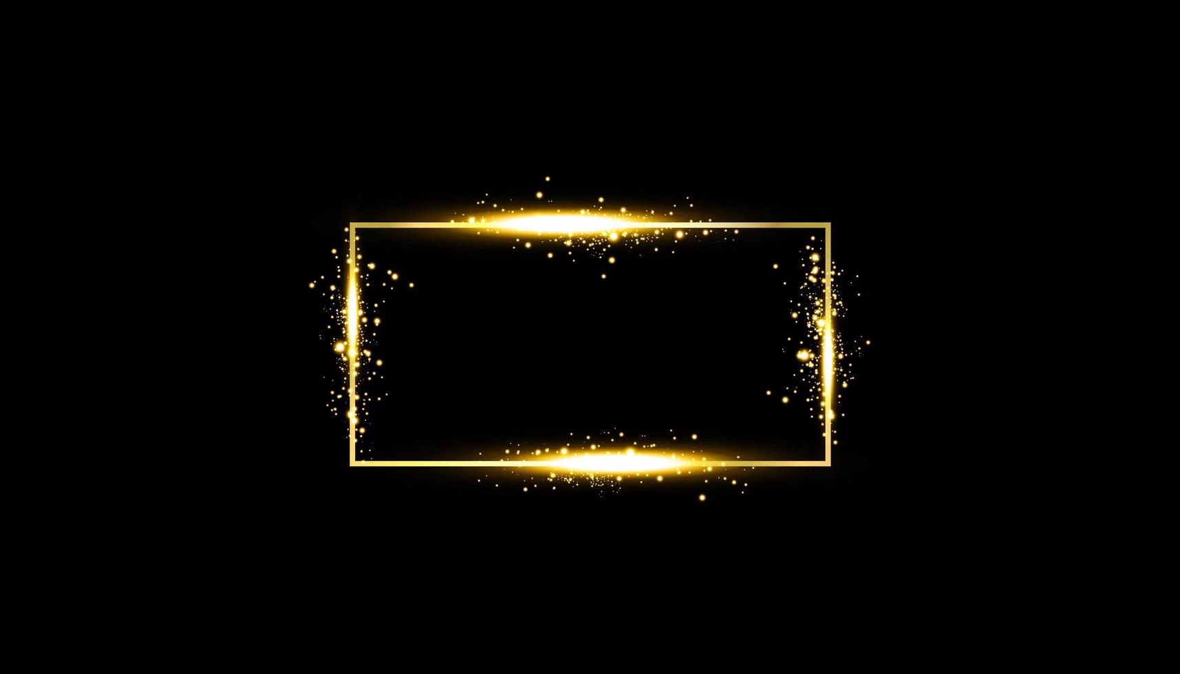 Golden frame with lights effects vector