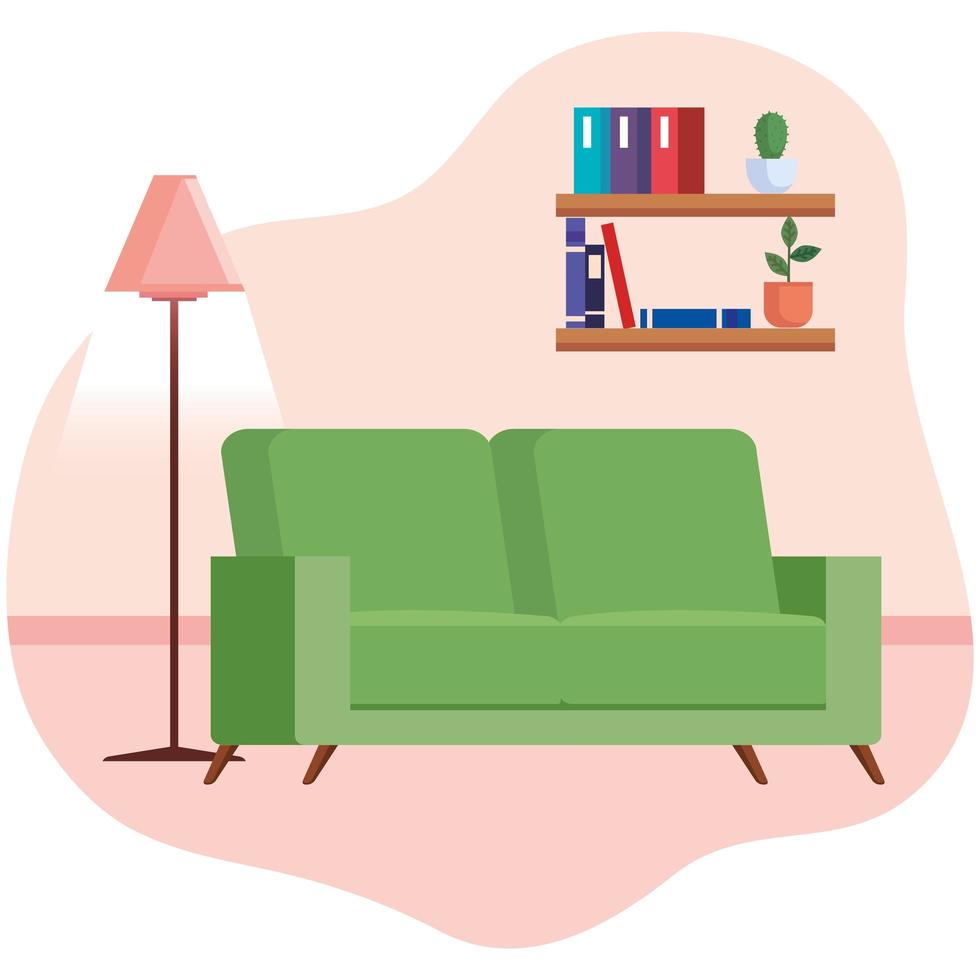 living room home place with couch vector