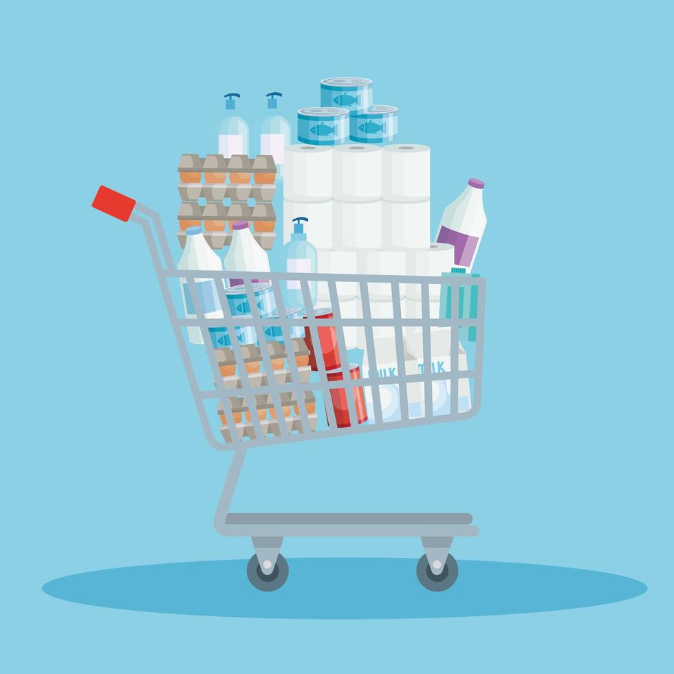 Full shopping cart vector