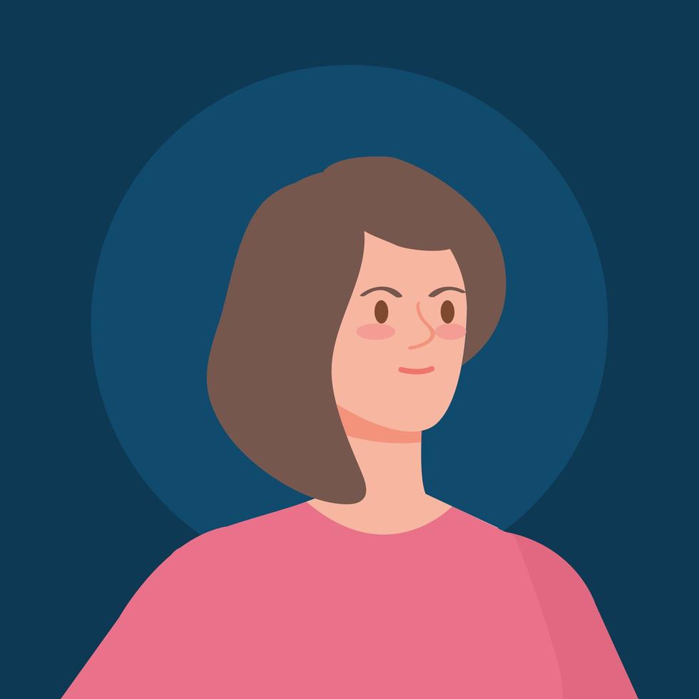 personaje de avatar de mujer joven vector