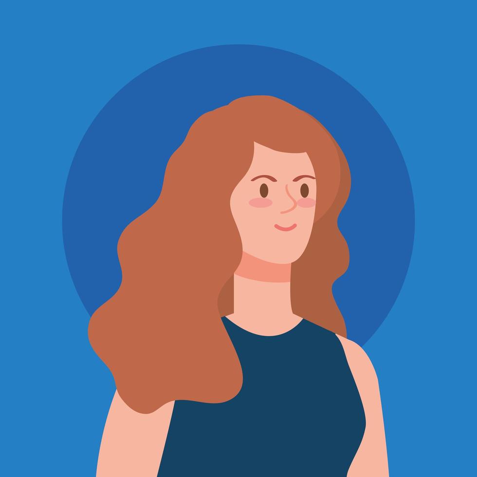 personaje de avatar de mujer joven vector