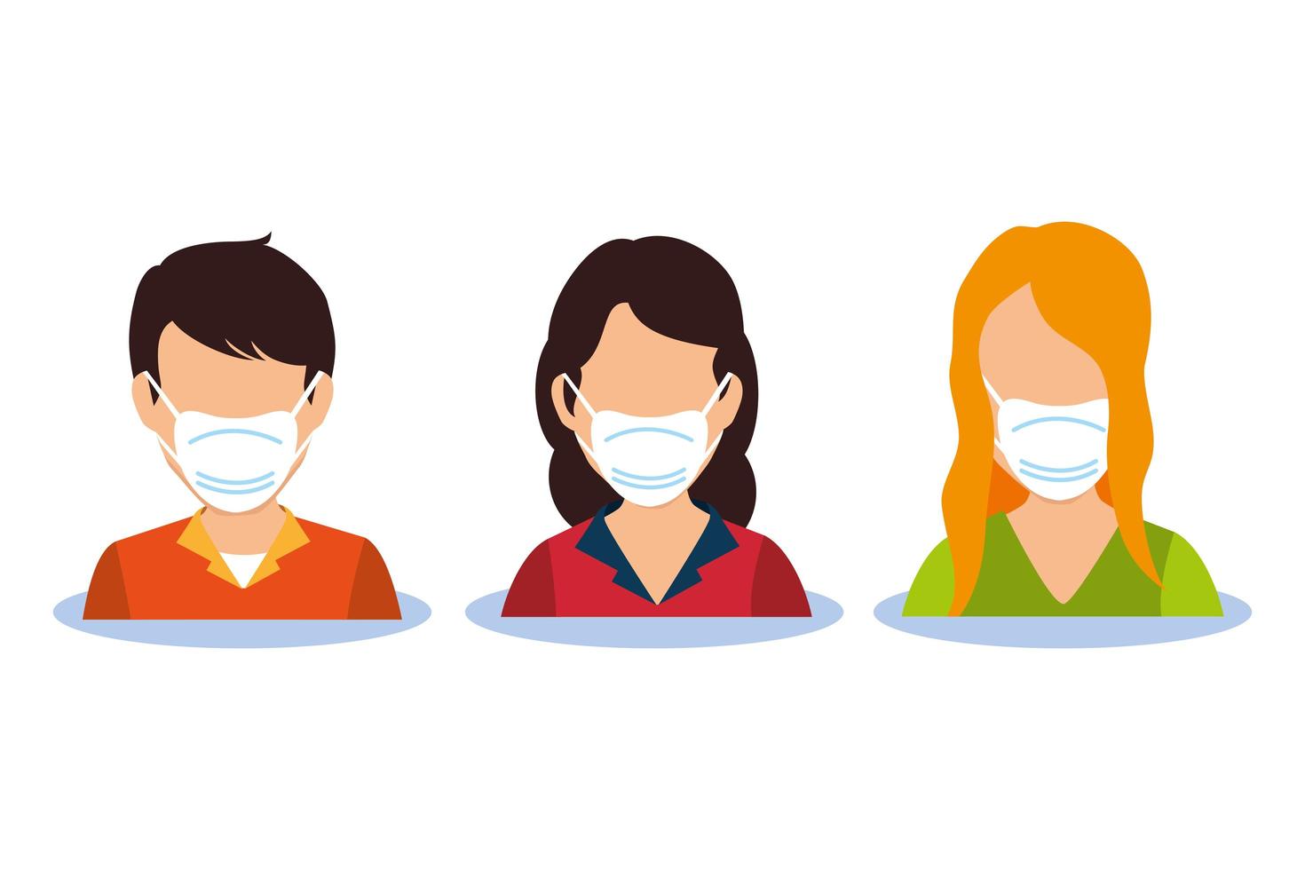 Young People With Face Masks Avatar Characters Vector Art At Vecteezy Young People With Face Masks Avatar Characters Vector Art At Vecteezy