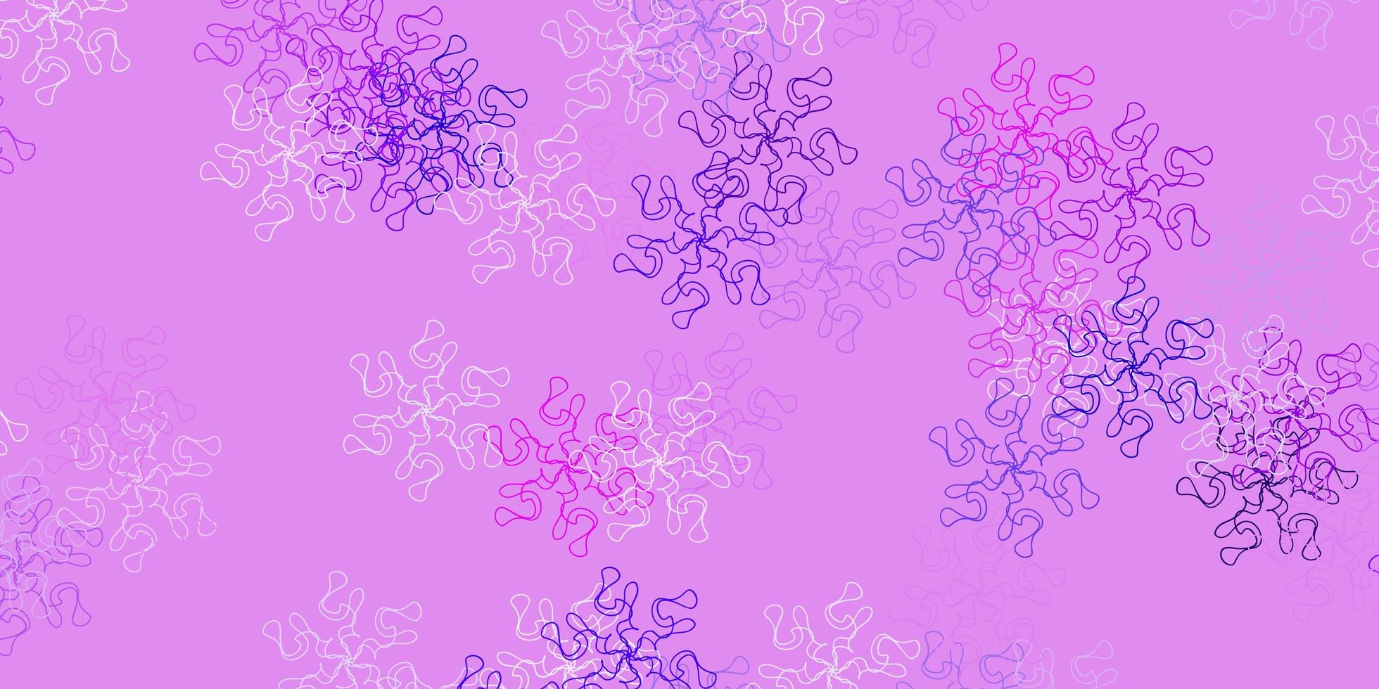 Telón de fondo natural de vector violeta claro, rosa con flores.