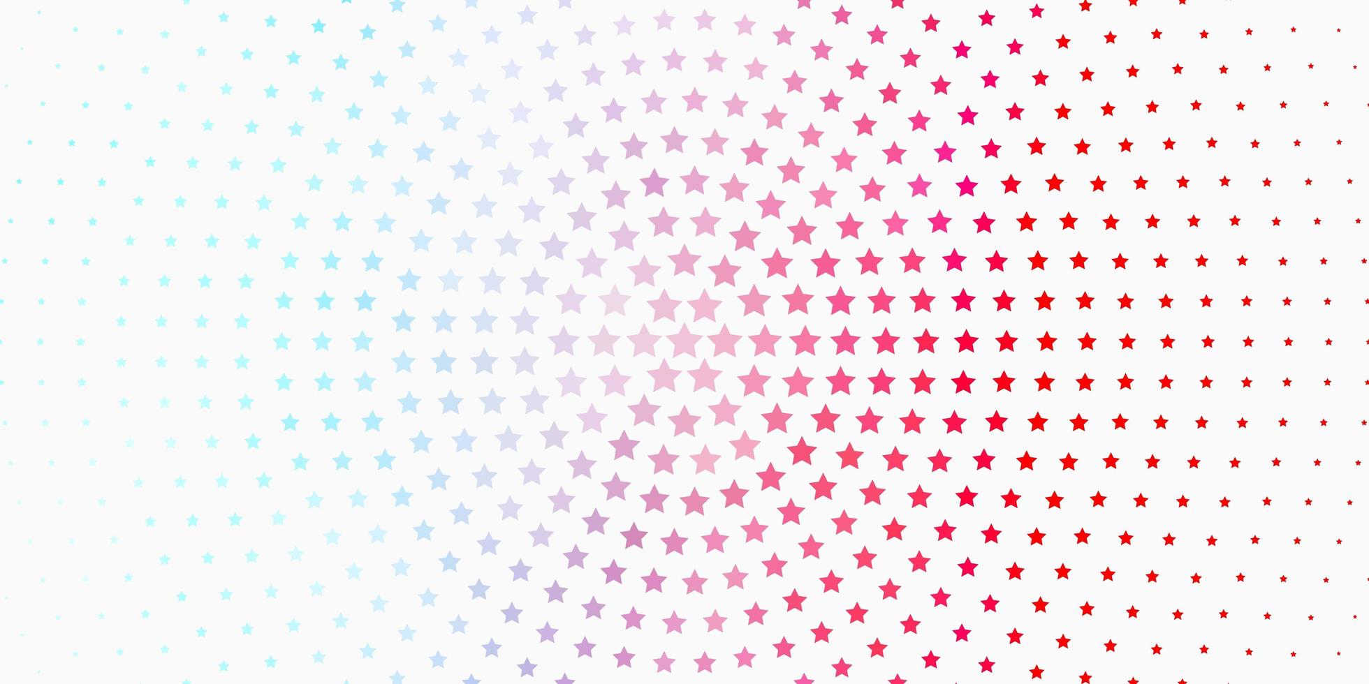 Light Blue, Red vector background with small and big stars.