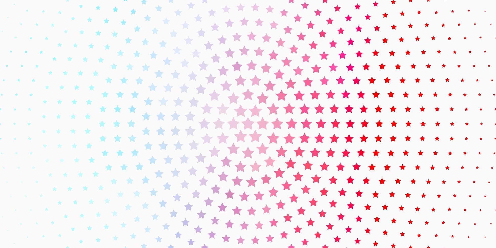 Light Blue, Red vector background with small and big stars.