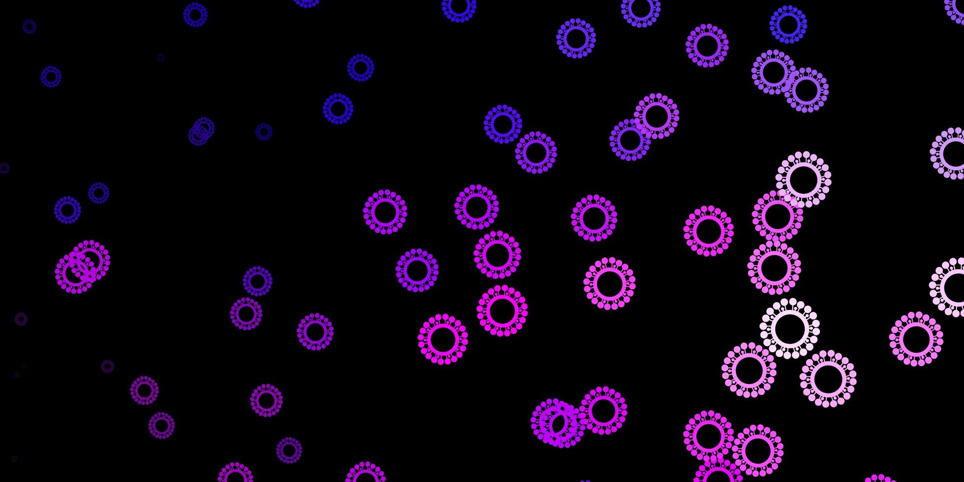 Dark purple, pink vector texture with disease symbols