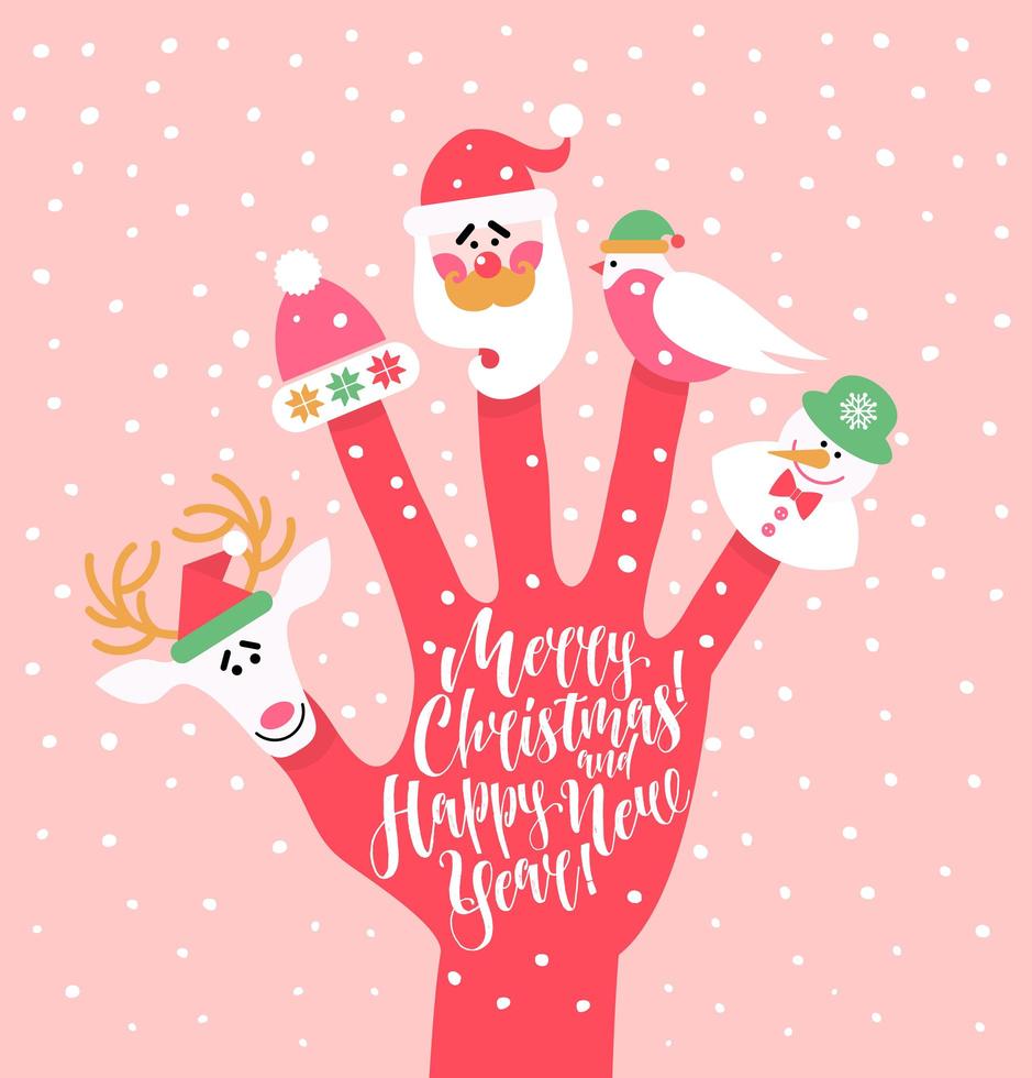 Holiday background with finger puppets vector