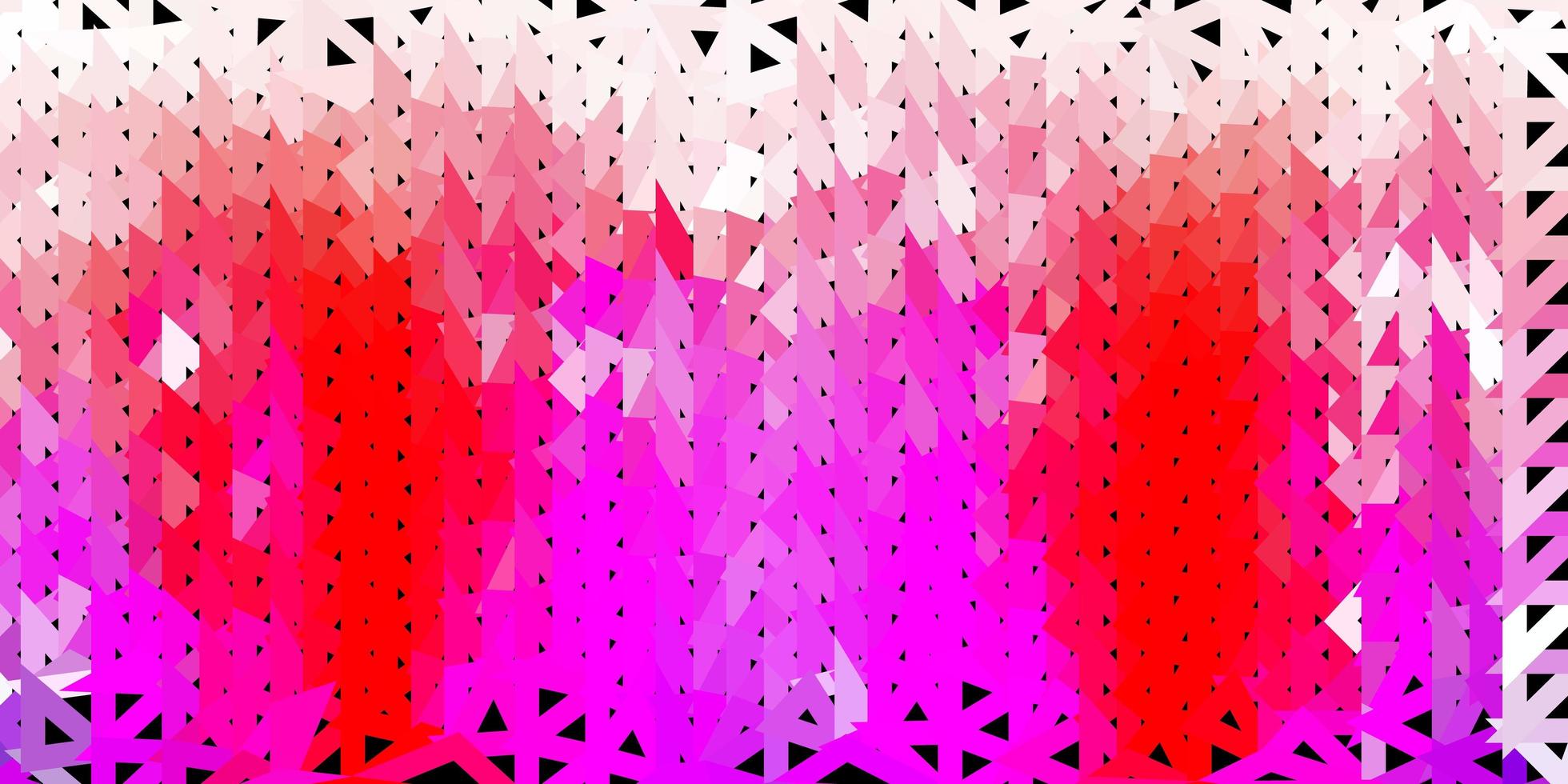 Light purple, pink vector triangle mosaic backdrop.