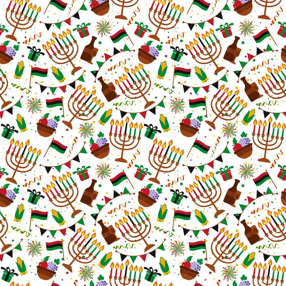 Seamless pattern for Kwanzaa with traditional colors vector
