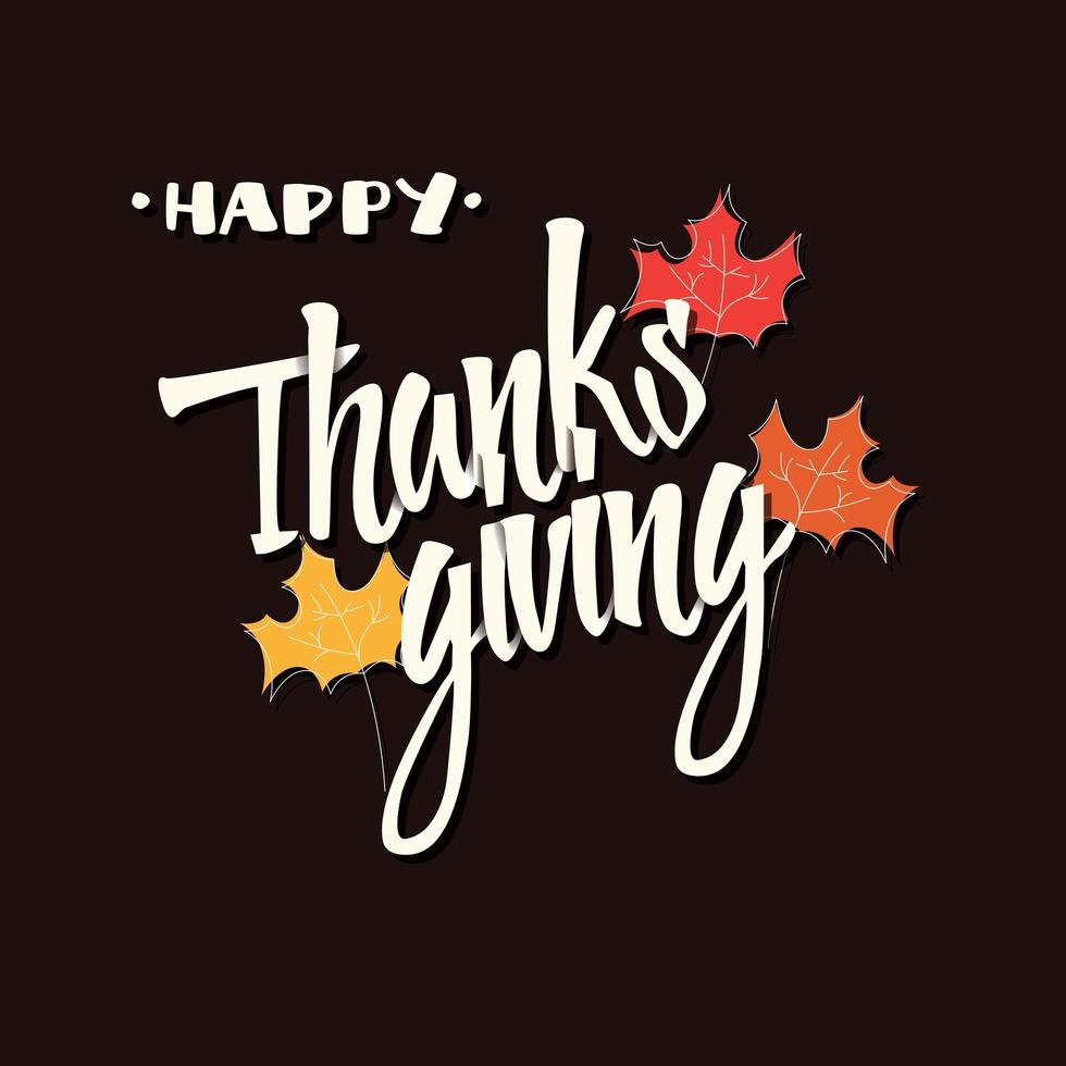 Happy Thanksgiving day card with floral decorative elements, colorful design. vector