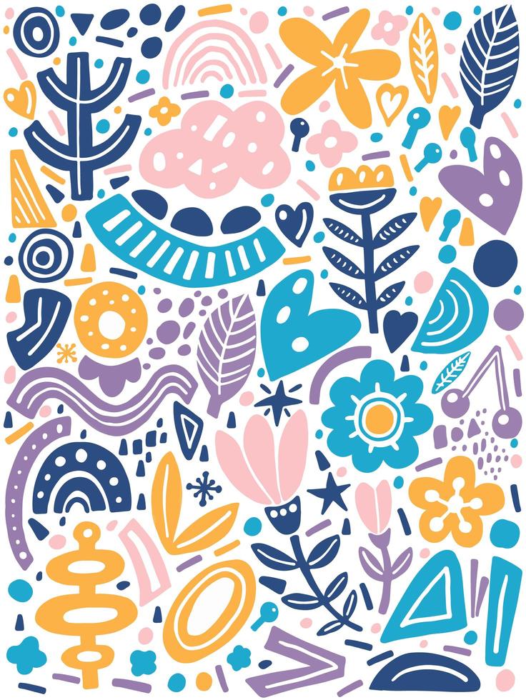 Collage style pattern vector