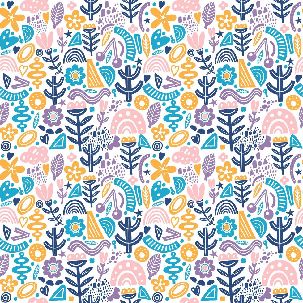 Collage style seamless repeat pattern vector