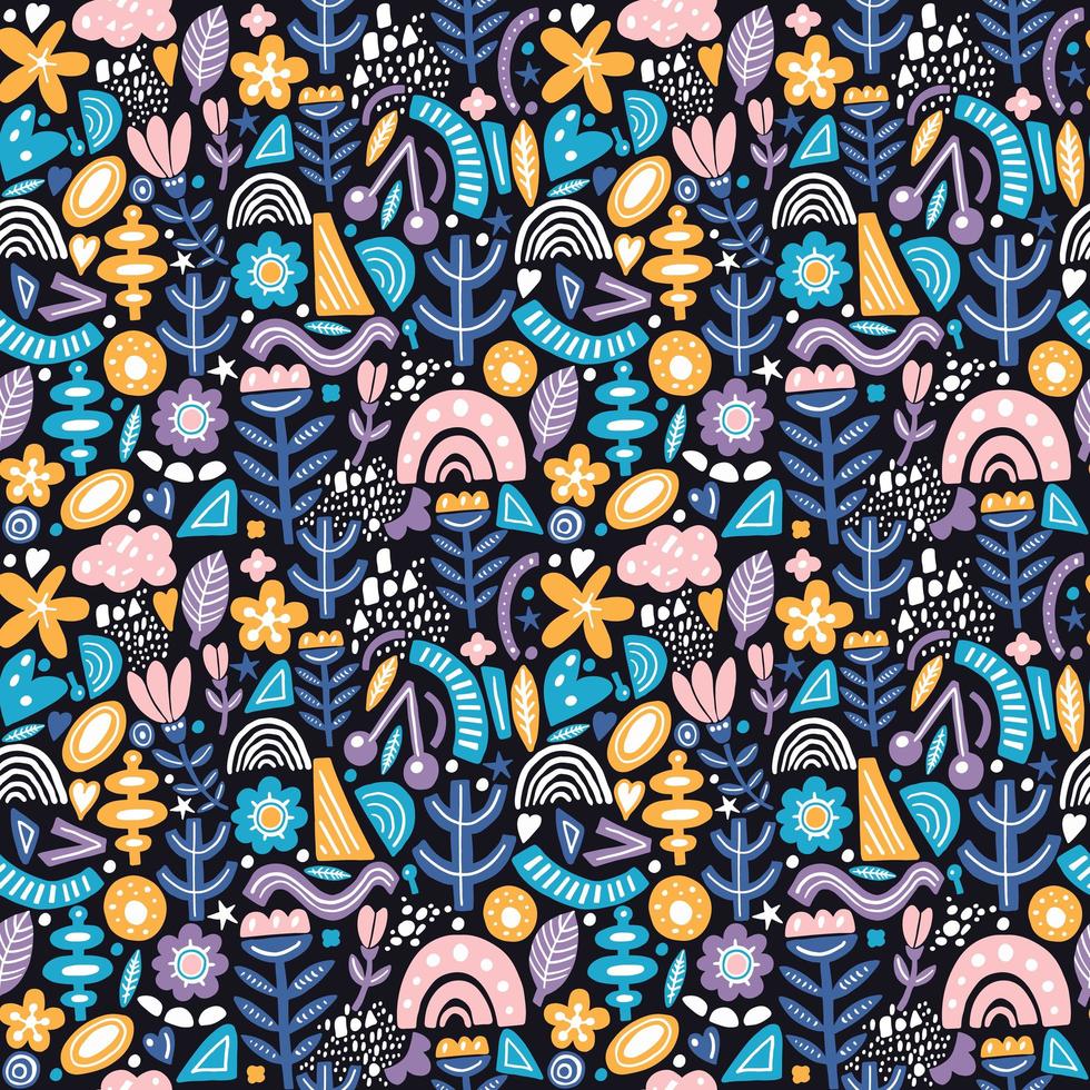 Collage style seamless pattern vector