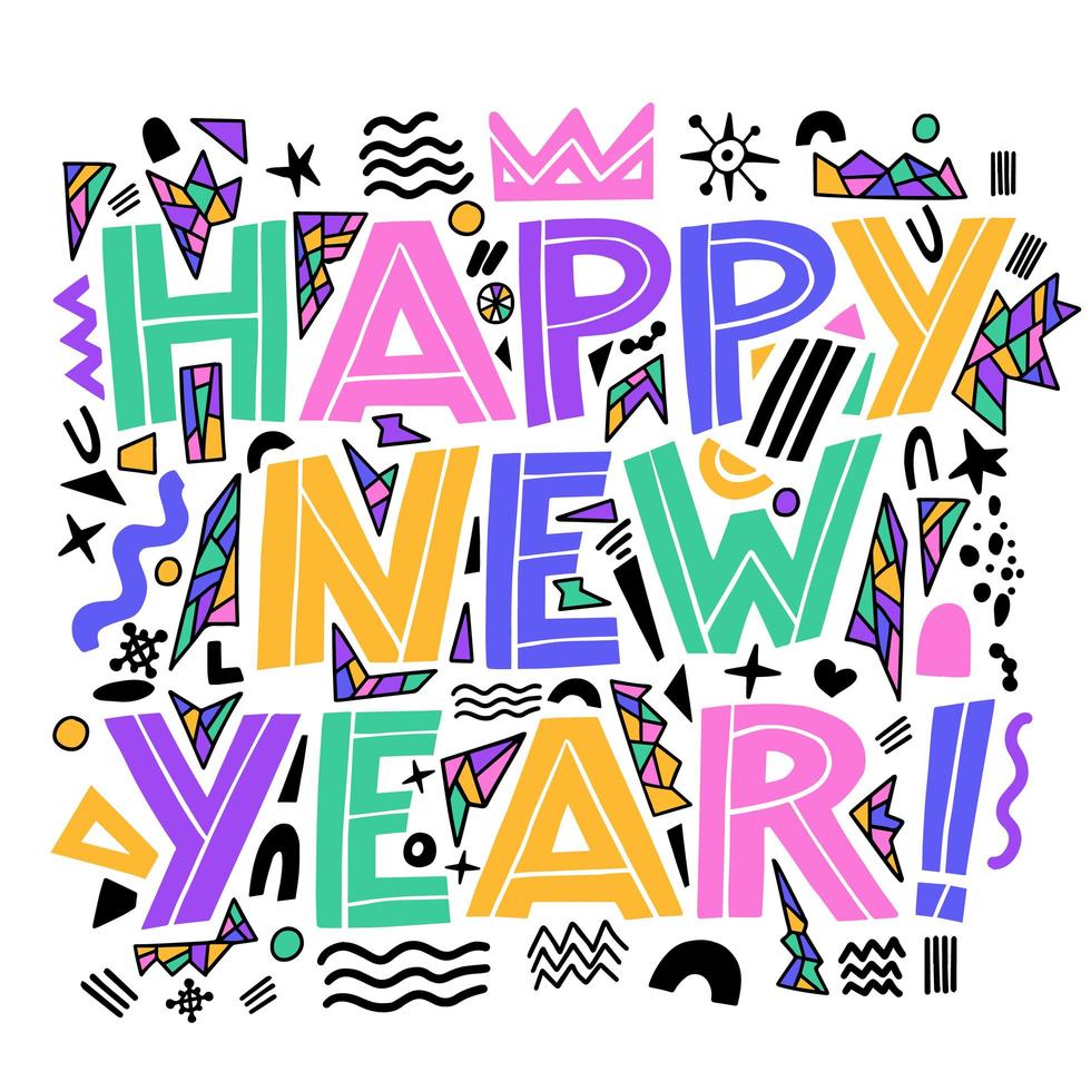 Happy new year banner vector