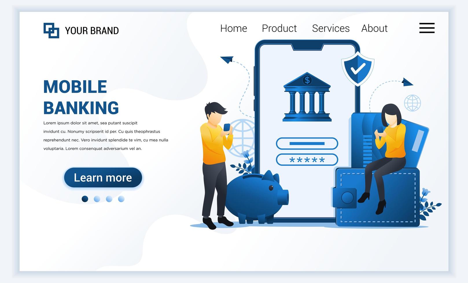 Vector illustration of Online banking, online financial investment concept with characters. Modern flat web landing page template design for website and mobile website. flat cartoon style