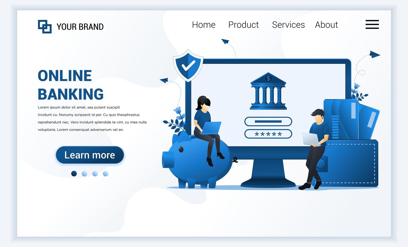 Vector illustration of Online banking, online financial investment concept. Modern flat web landing page template design for website and mobile website. flat cartoon style