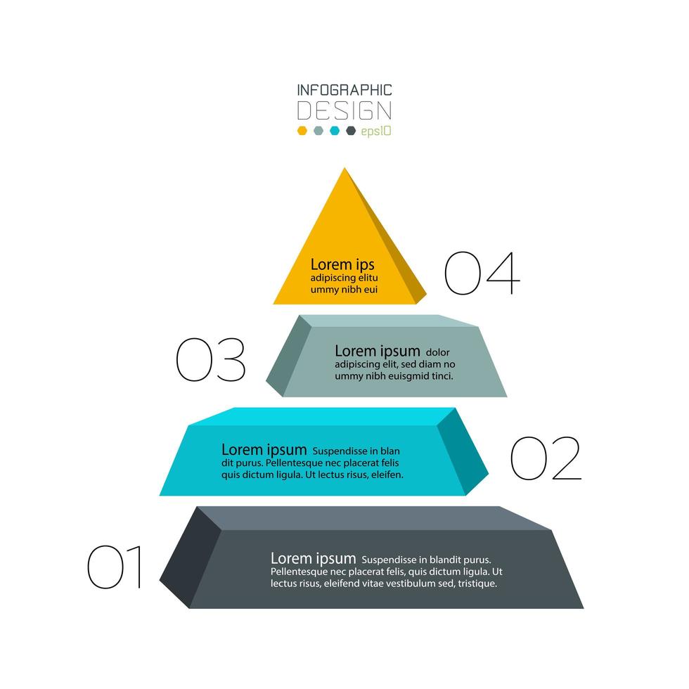 Pyramid 4 steps vector