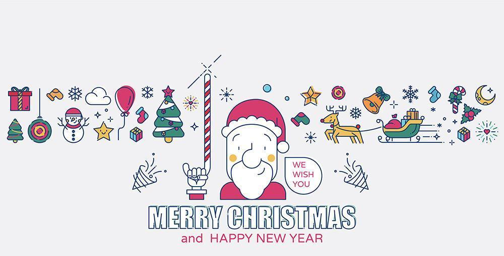 Santa claus andchristmas icons vector