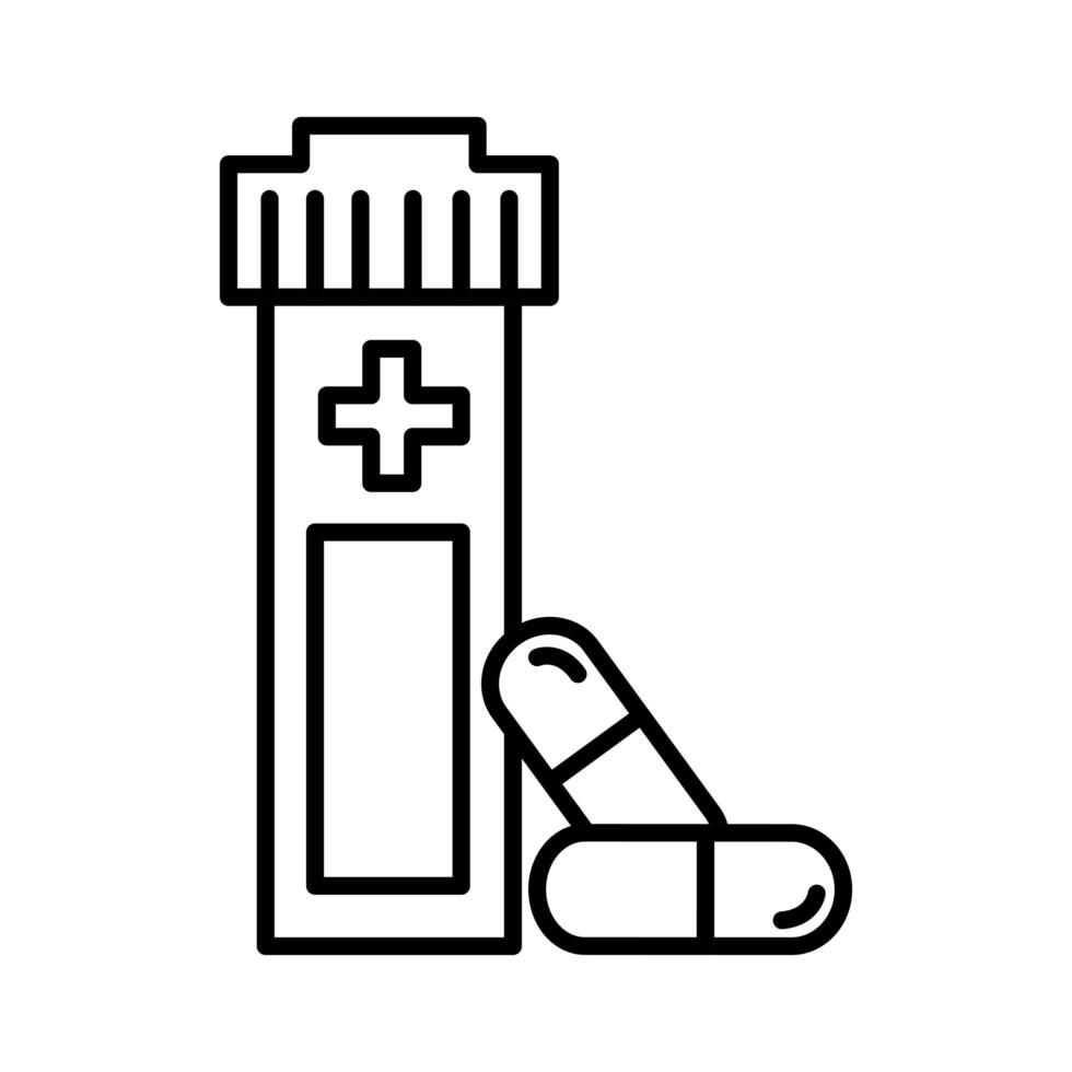 Coronavirus, medicine and science line icon vector