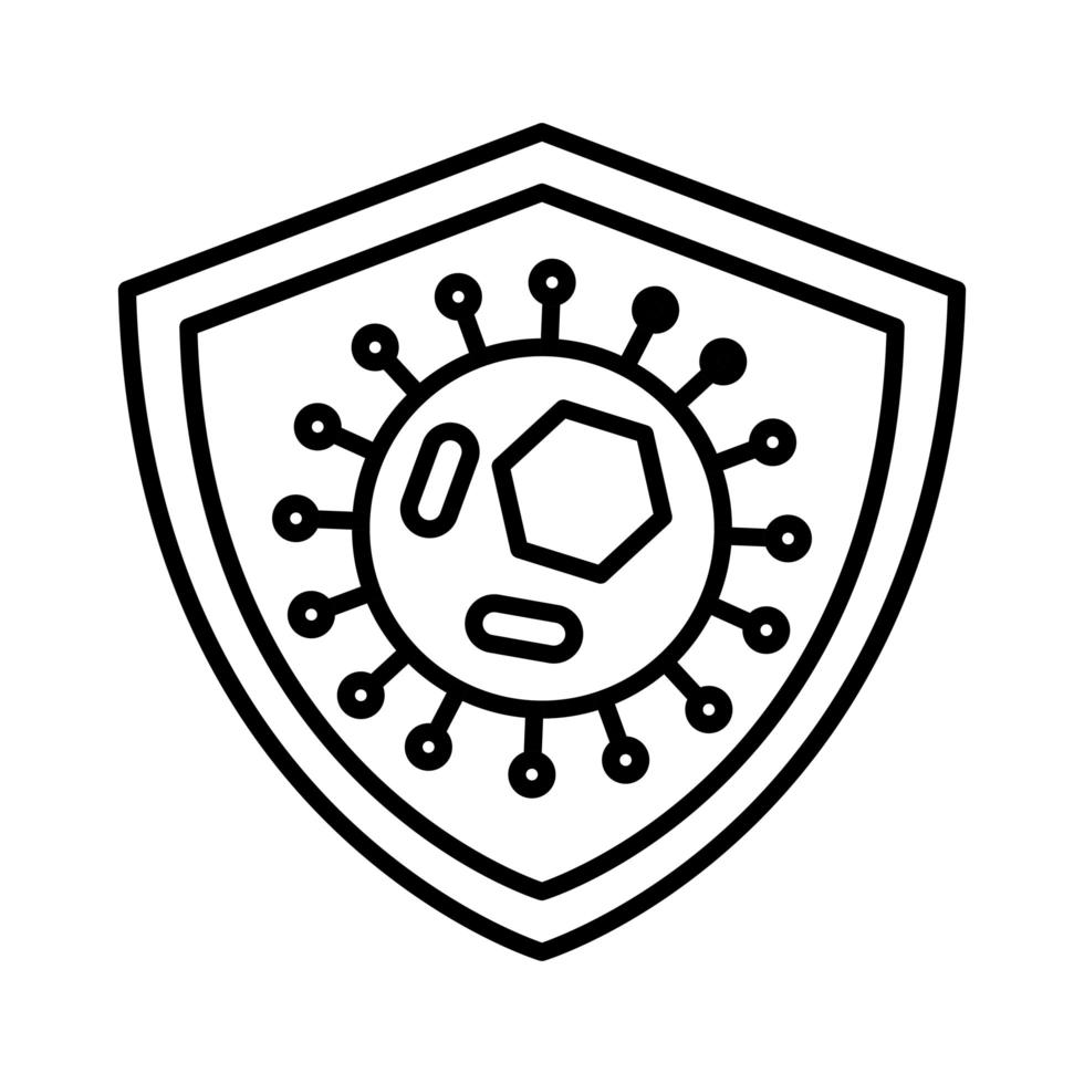 Coronavirus, medicine and science line icon vector