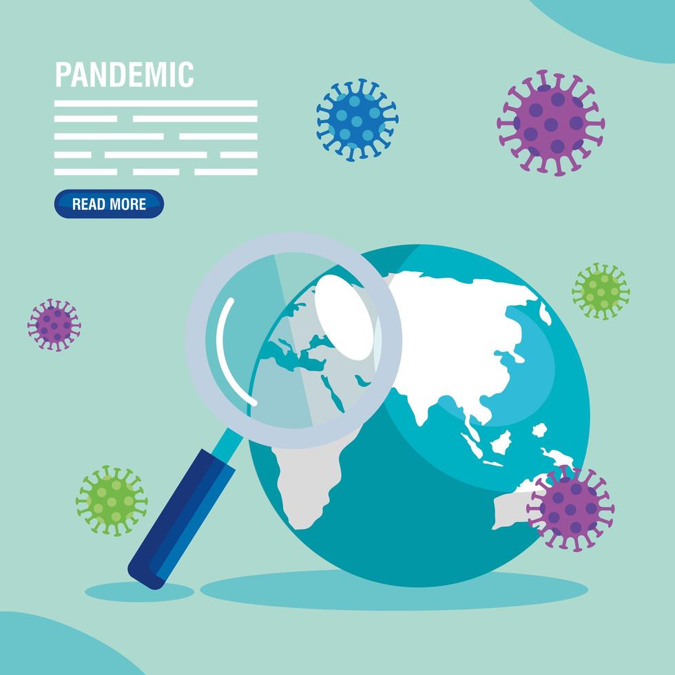 world map with covid-19, pandemic banner vector