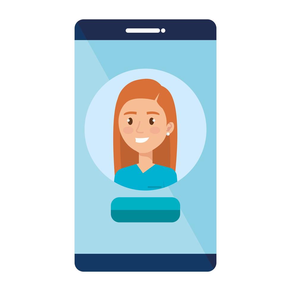 Medicina online con doctor y smartphone. vector