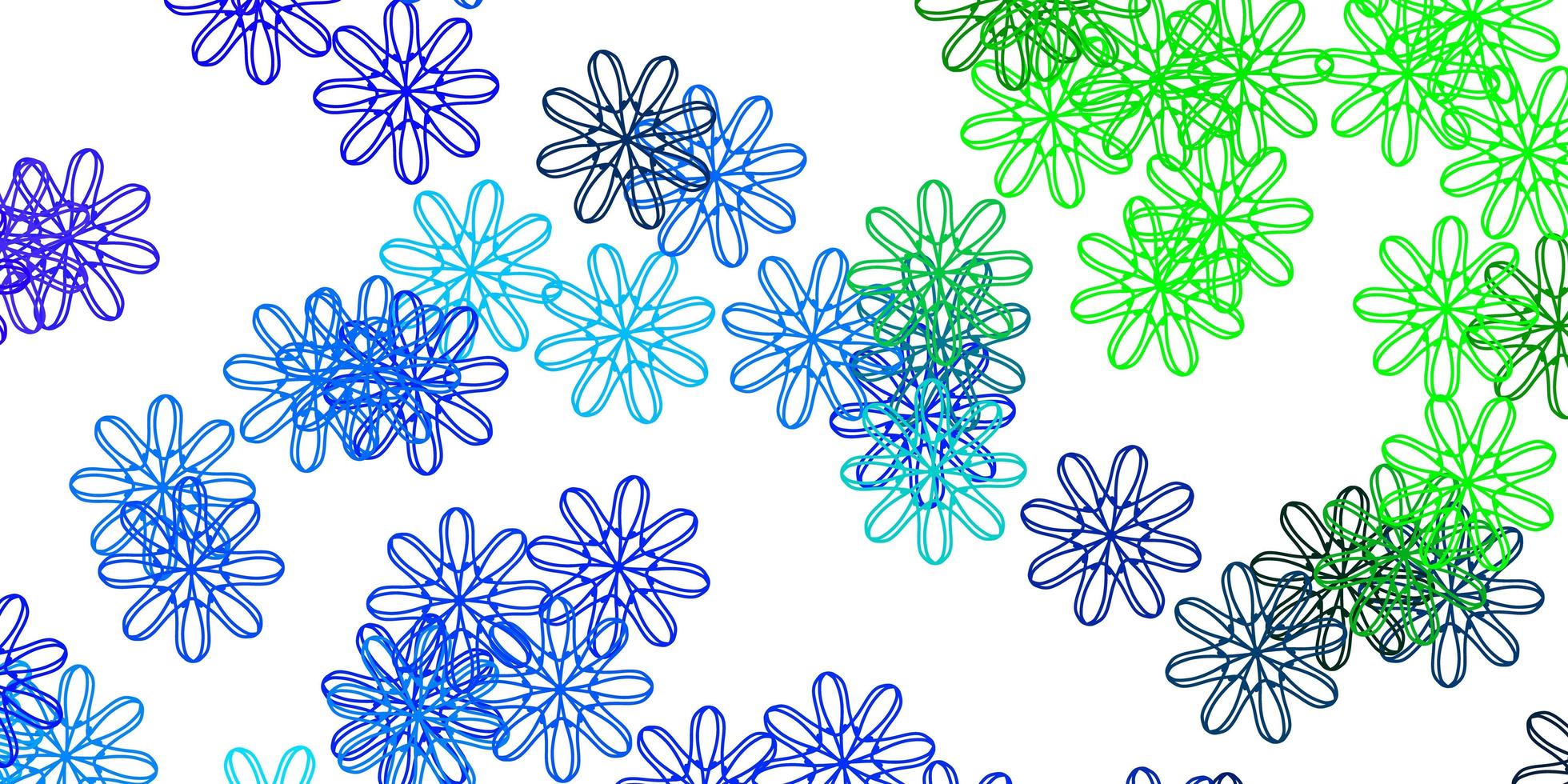 diseño natural de vector azul claro, verde con flores.