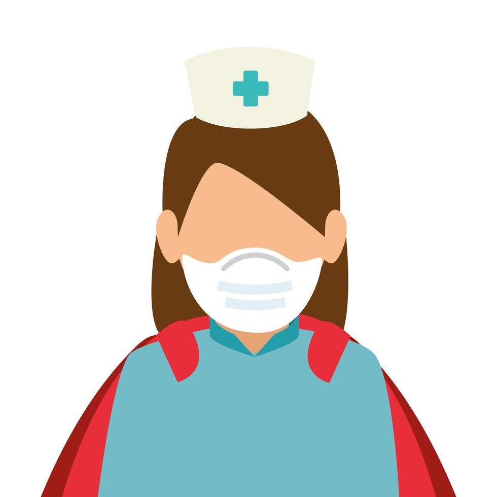 Female nurse as a super heroine vector