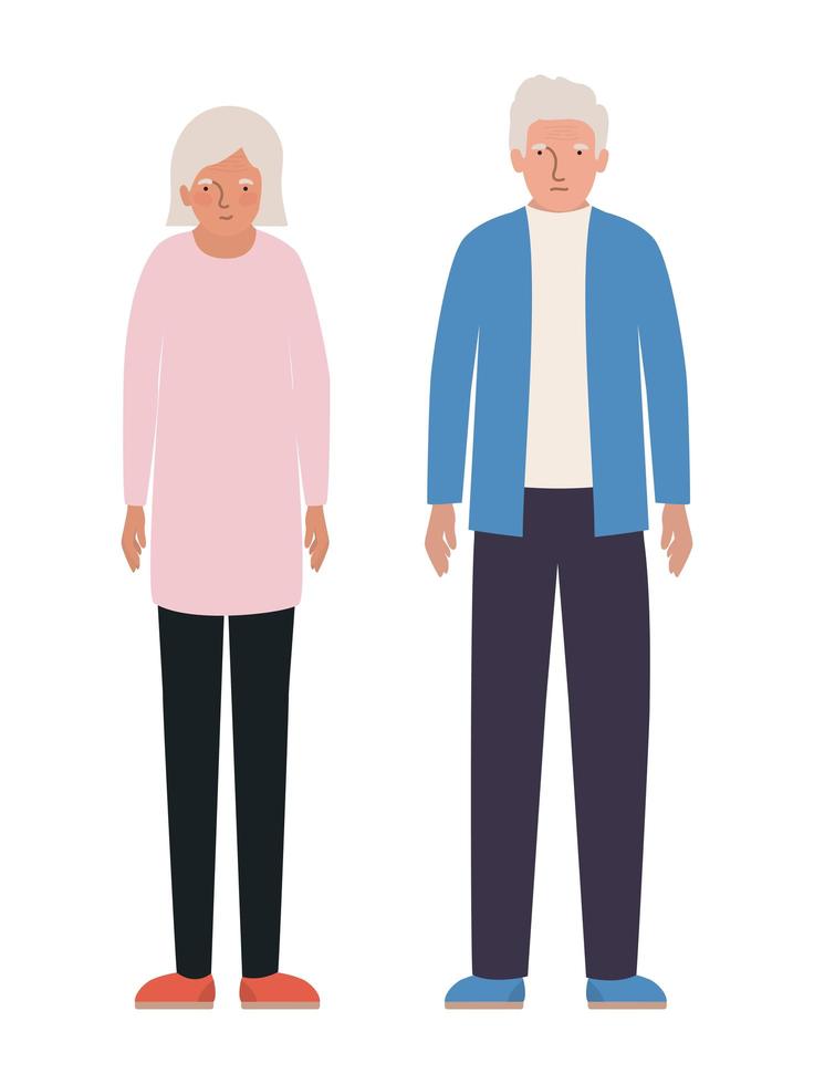 Isolated grandmother and grandfather design vector