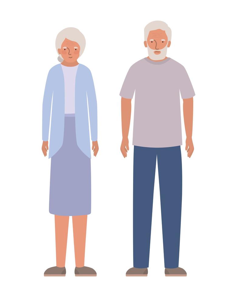 abuela y abuelo aislados diseño vector