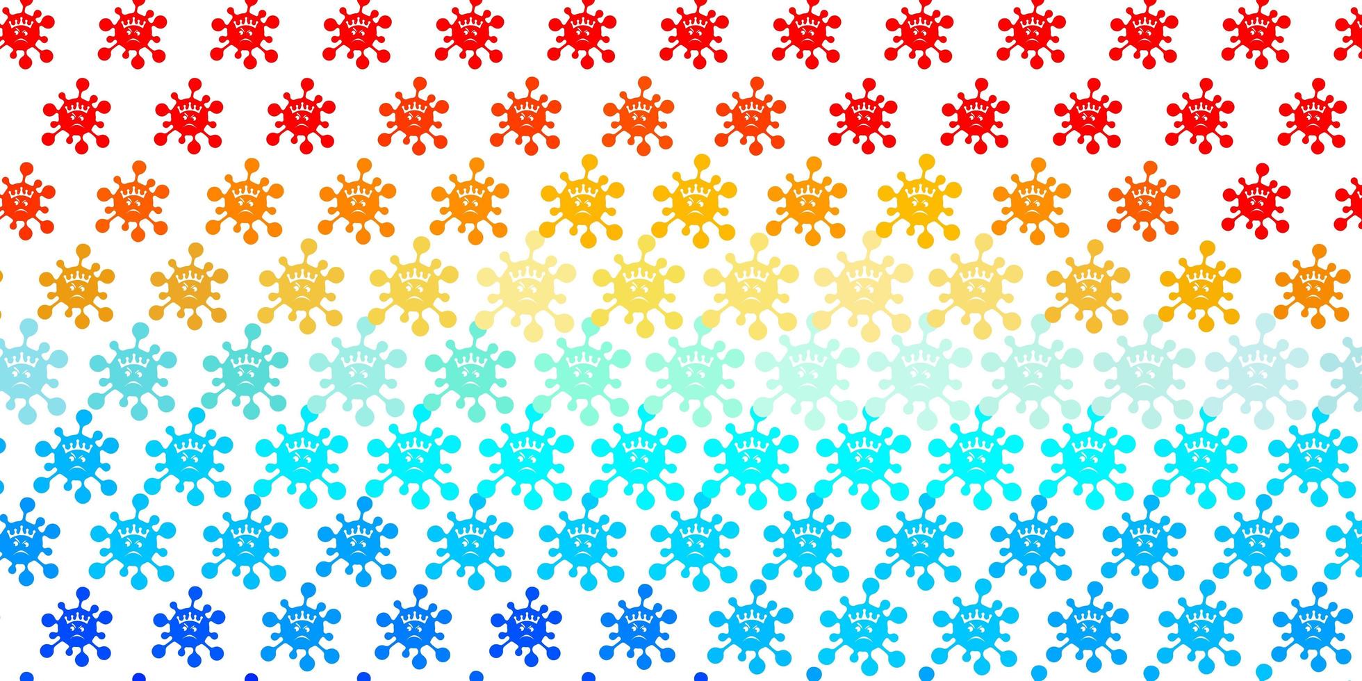 patrón de vector azul claro, rojo con elementos de coronavirus