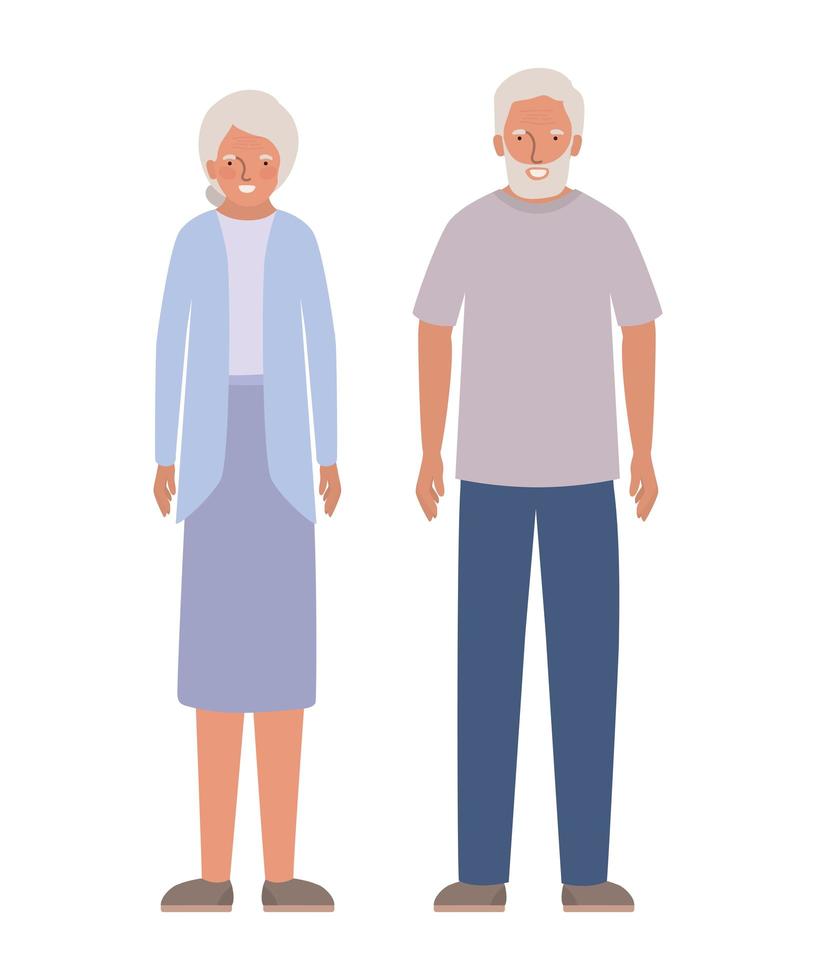 Isolated grandmother and grandfather design vector