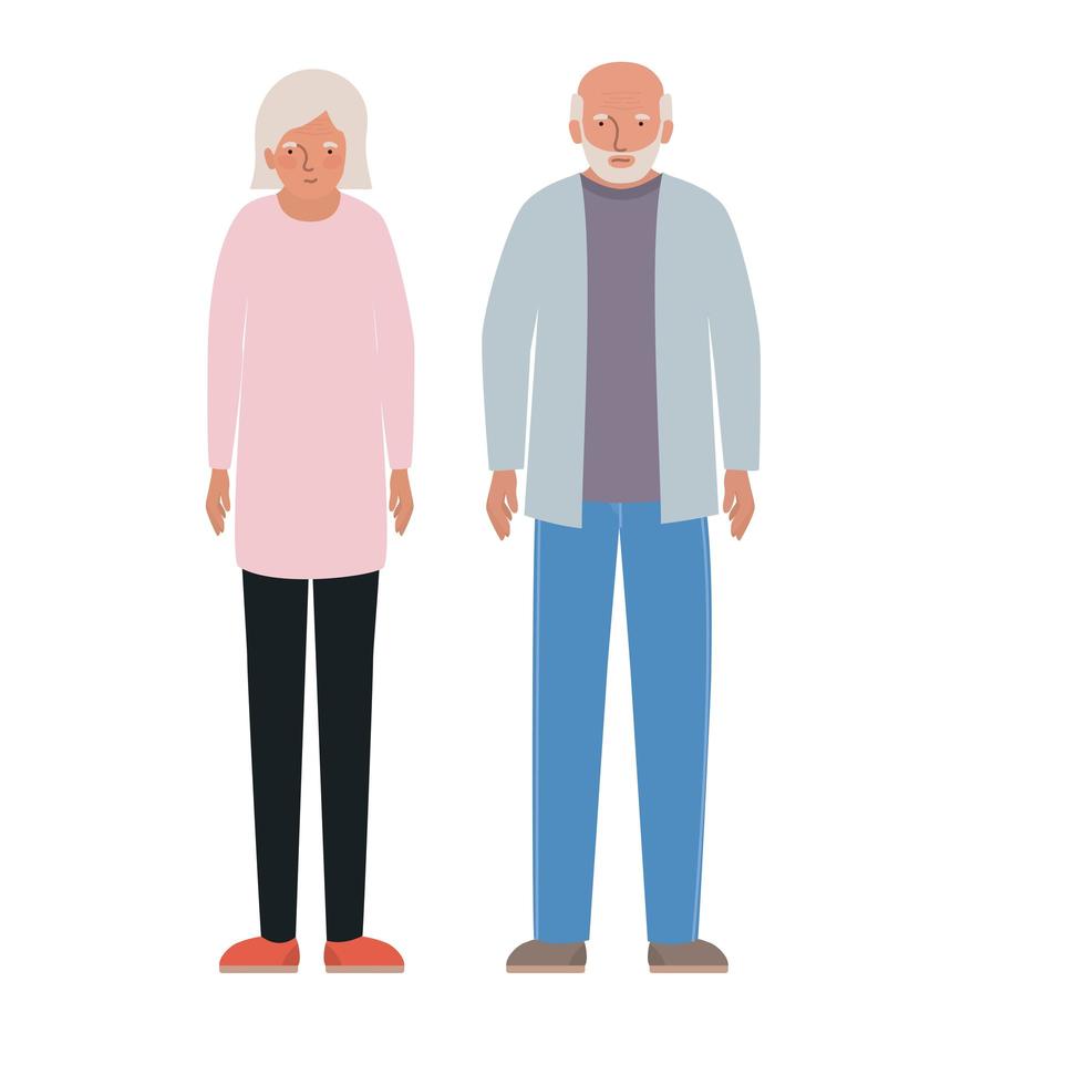 abuela y abuelo aislados diseño vector