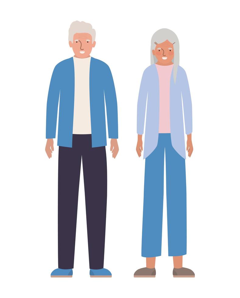 Isolated grandmother and grandfather design vector