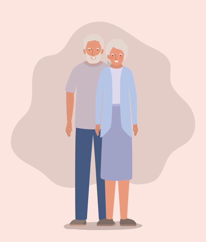 Grandmother and grandfather avatar design vector