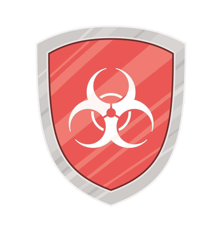 Hazard inside shield vector design