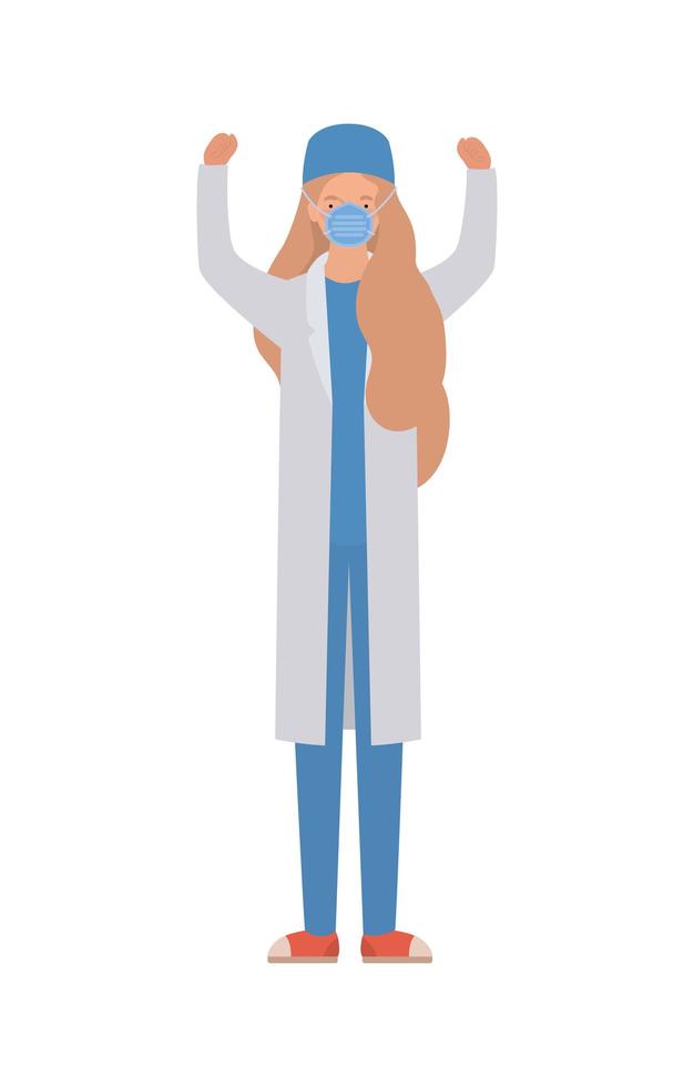 Woman doctor with mask against 2019 ncov virus vector design
