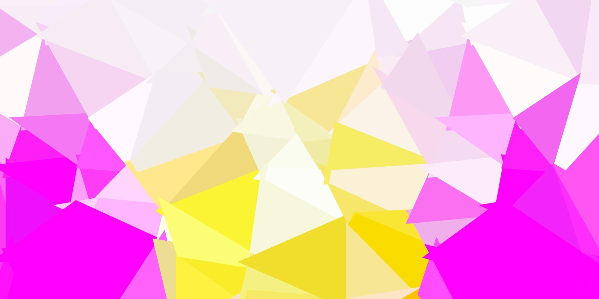 Light pink, yellow vector triangle mosaic pattern.