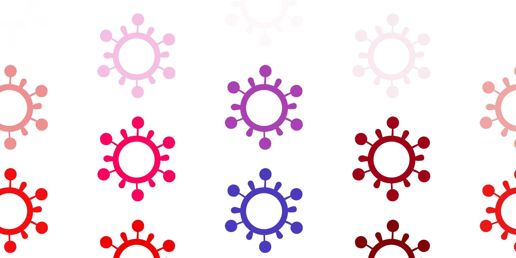 Light Blue, Red vector pattern with coronavirus elements.