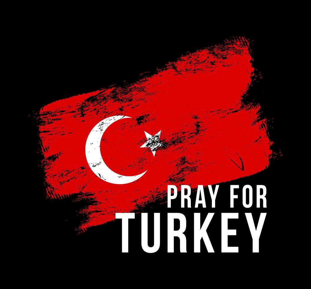 Pray for Turkey. Vector illustration of a map of Turkey with the text asking for prayers due to a strong earthquake near Izmir on October 30