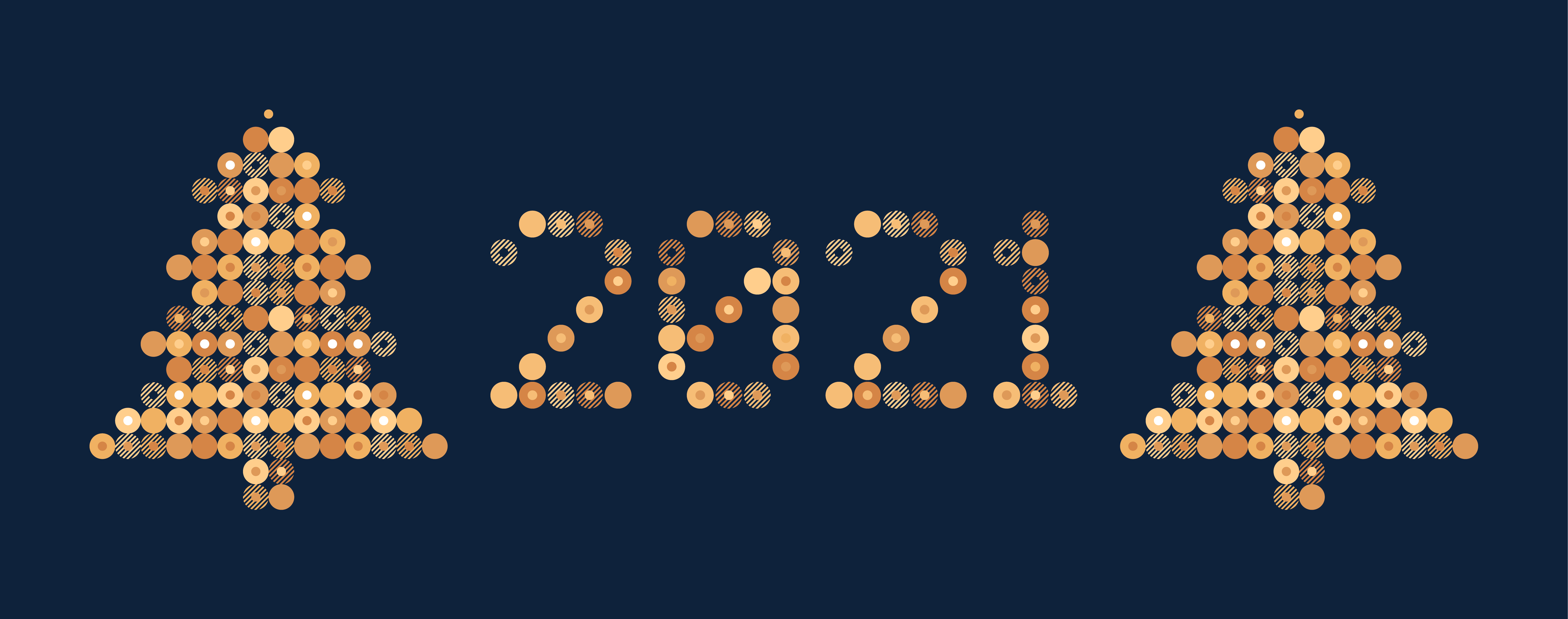 Happy New Year 2021 Vector Circle Pixel Art Typography Holidays Greeting Card Illustration With Tree Letters From Strips Circle And Dots Geometric New Year Posters Like Electronic Scoreboard 1812716 Download Free