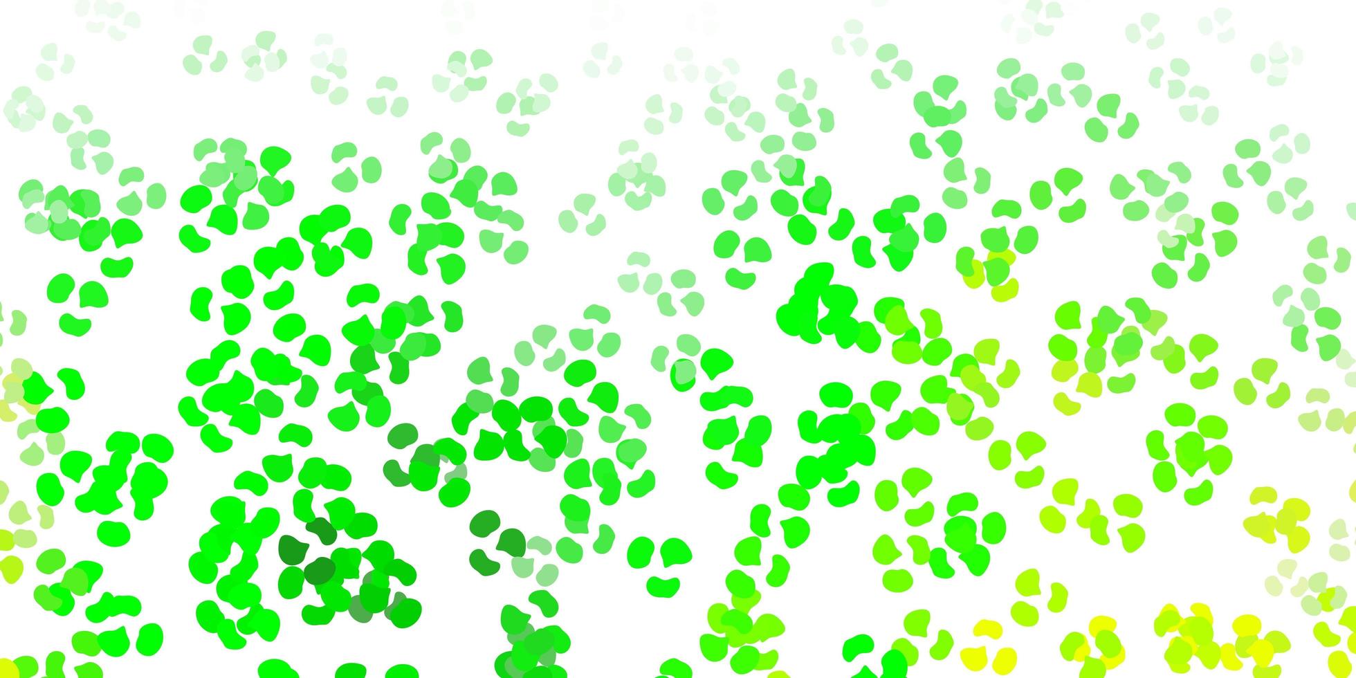 Fondo de vector verde claro, amarillo con formas caóticas.