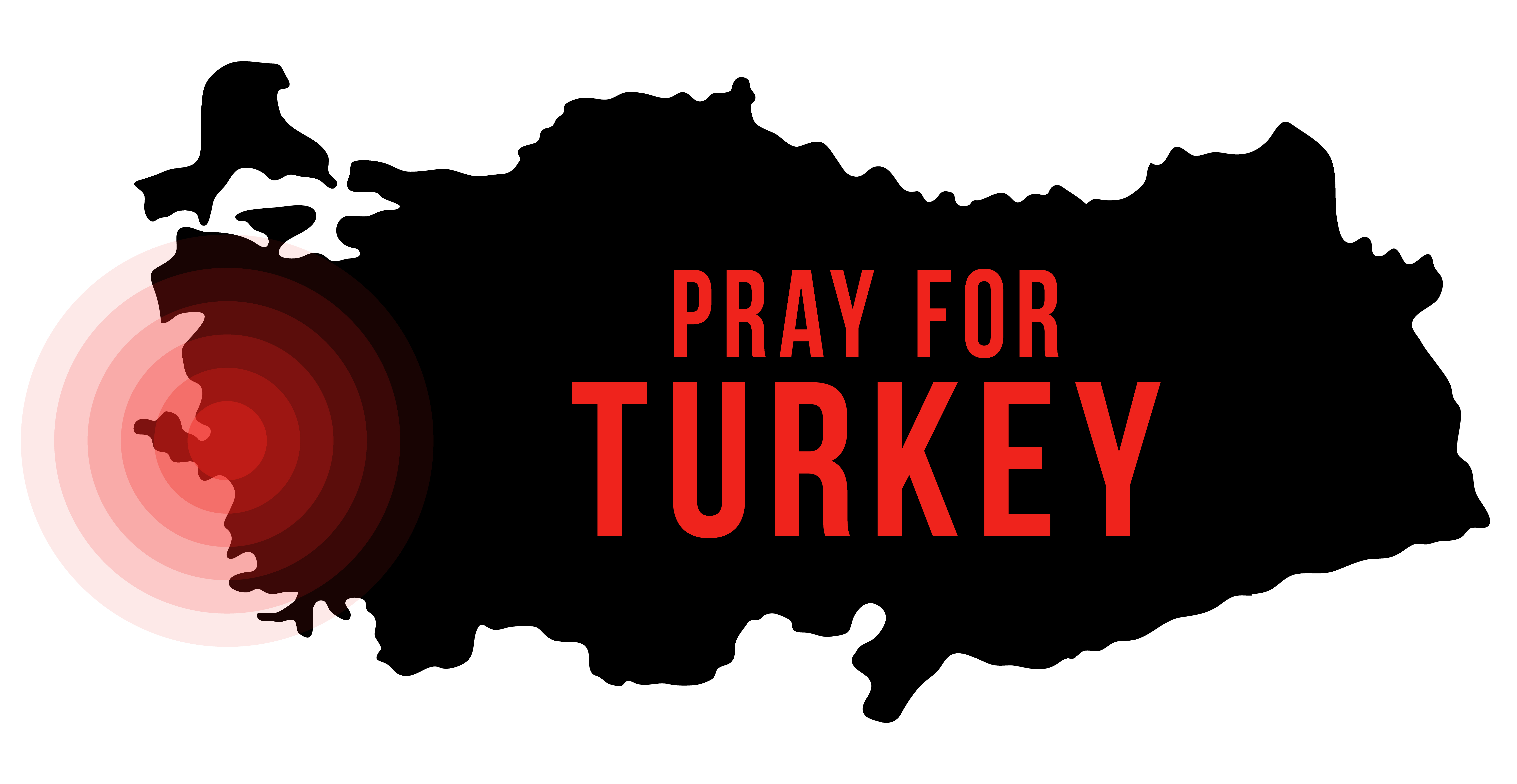 The epicenter of the earthquake in Turkey. Pray for Turkey. Vector