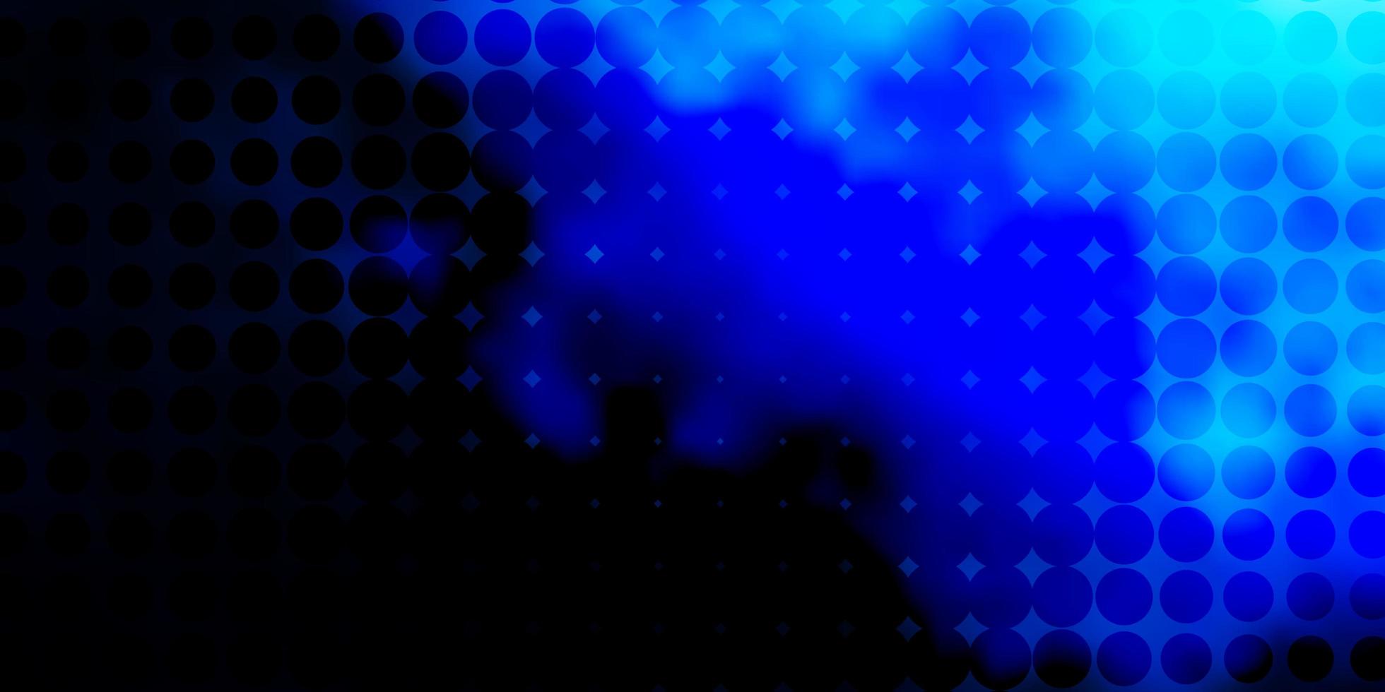 Dark BLUE vector background with bubbles.