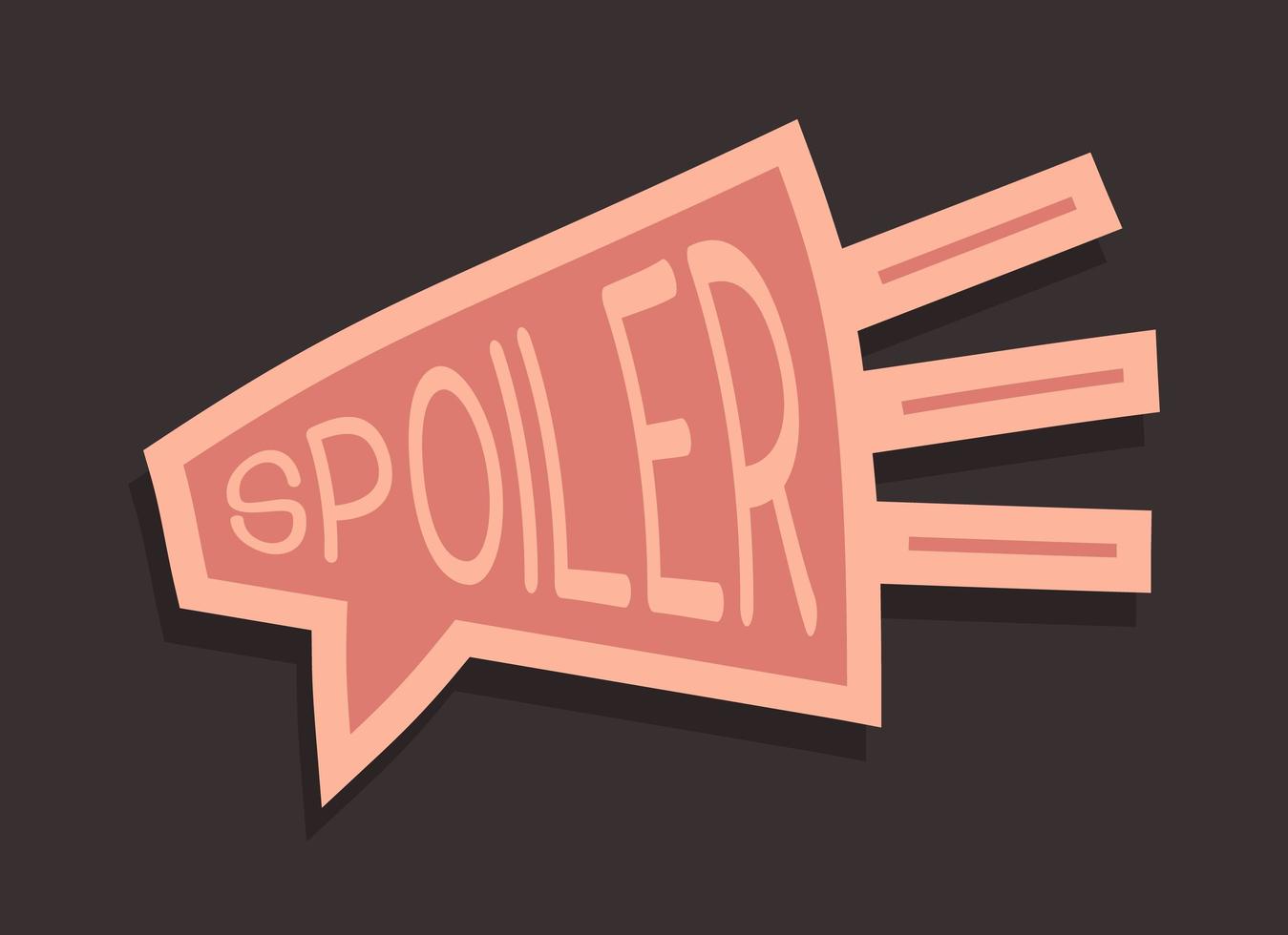 lema divertido de alerta de spoiler. mano dibujar tipografía de estilo de dibujos animados. etiqueta engomada del logotipo de spoiler para su camiseta, estampado, ropa vector